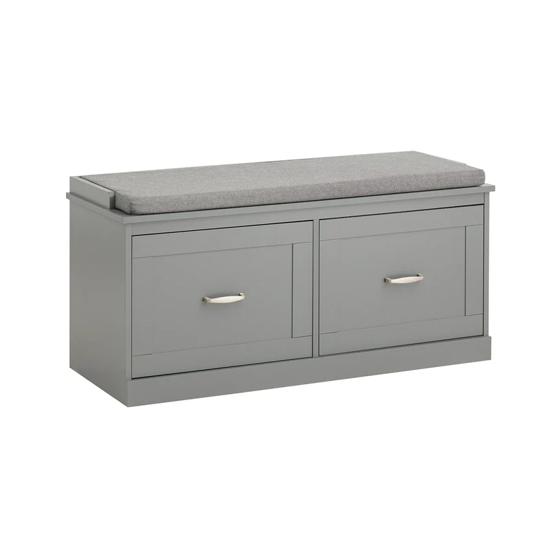 SoBuy FSR131-HG Panca Scarpiera Ingresso con Seduta - Scarpiera Salvaspazio con Contenitore Interno e Ripiani Regolabili - Mobile Ingresso Panca Contenitore per Scarpe e Oggetti Fino 150kg 98x37x49cm