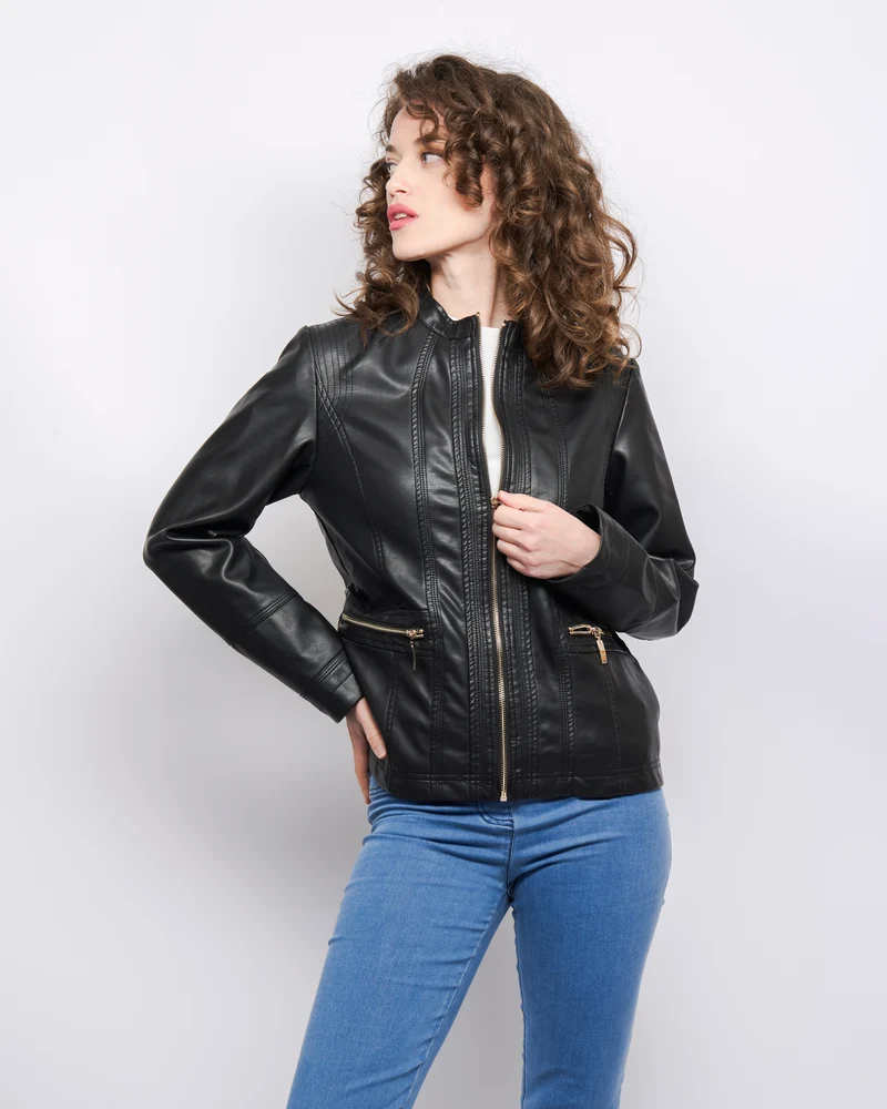 Giacca ecopelle zip WANDA