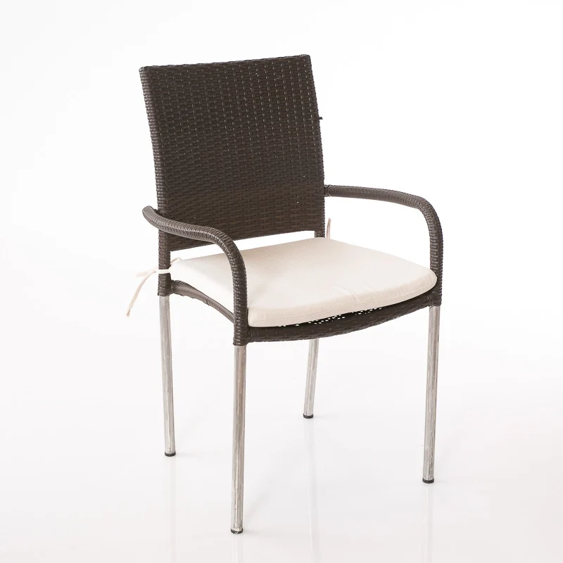 Set da 2 sedia da giardino rivestita in polyrattan colore marrone cm 59x56x93h