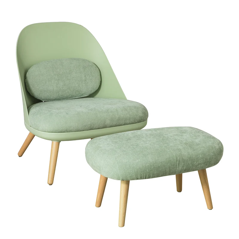 SoBuy Poltrona con poggiapiedi in faggio 67x73x76cm FST63-GR