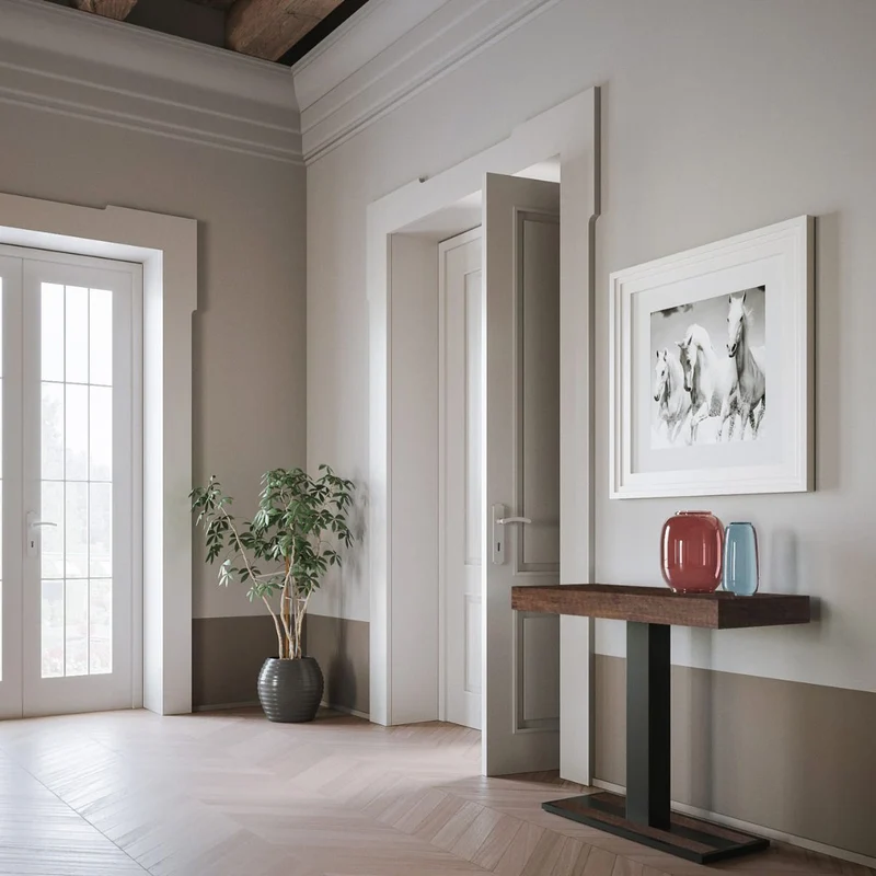 Capital - Consolle allungabile moderna piano colore noce cm 90x40x77h