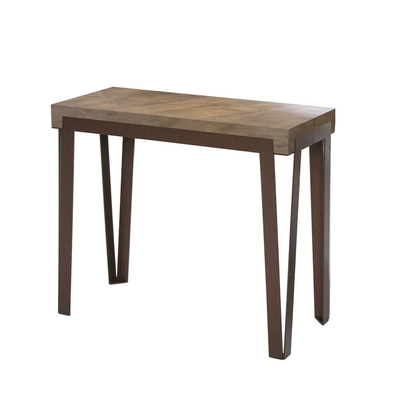 Rio - Tavolo consolle allungabile per ingresso soggiorno cm 90x40/300x77h - Noce
