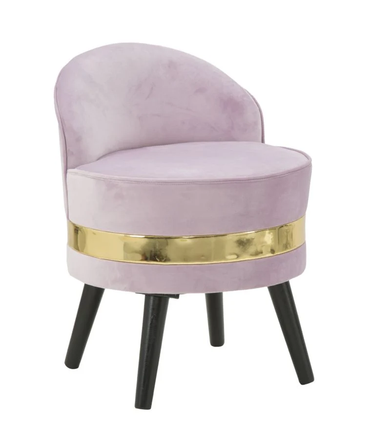 Mini sedia per camera o salotto con bordo colore oro rivestimento in tessuto - vari colori