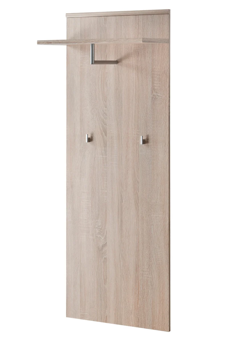 Pannello guardaroba in legno con asta appendiabiti e ganci cm 60x32x157h