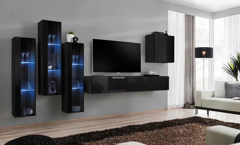 Valtena - Parete design moderno componibile con luci a led - vari colori