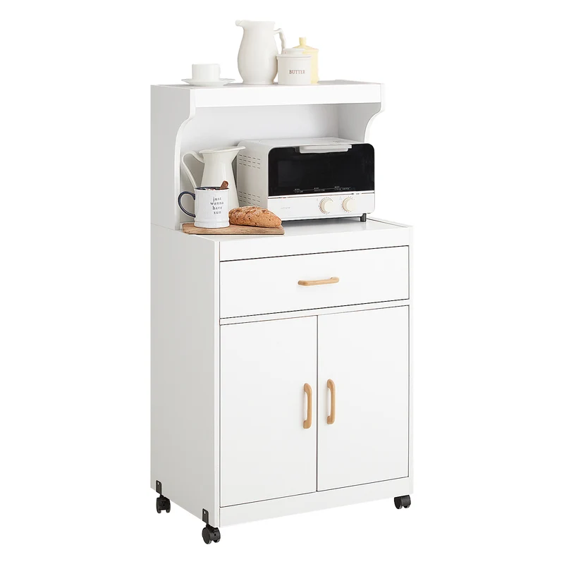 SoBuy Credenza per microonde con ruote bianca 62x40x120cm FSB12-W
