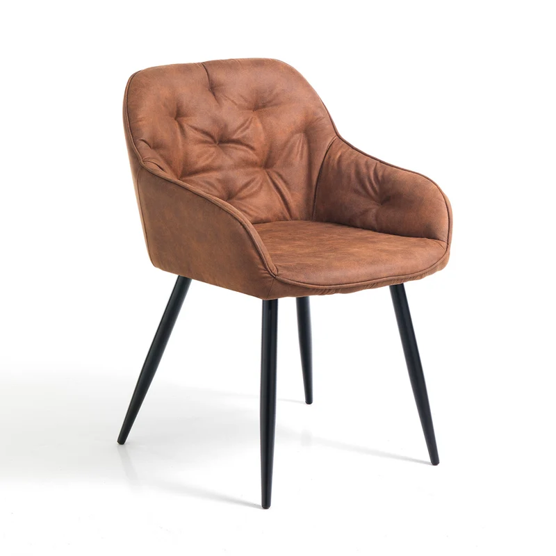 Set da 2 Poltroncina industrial vintage in metallo e similpelle cm 56x59x78h - vari colori