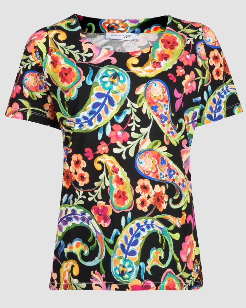 Maglia M/M giro viscosa fantasia 15069/Q