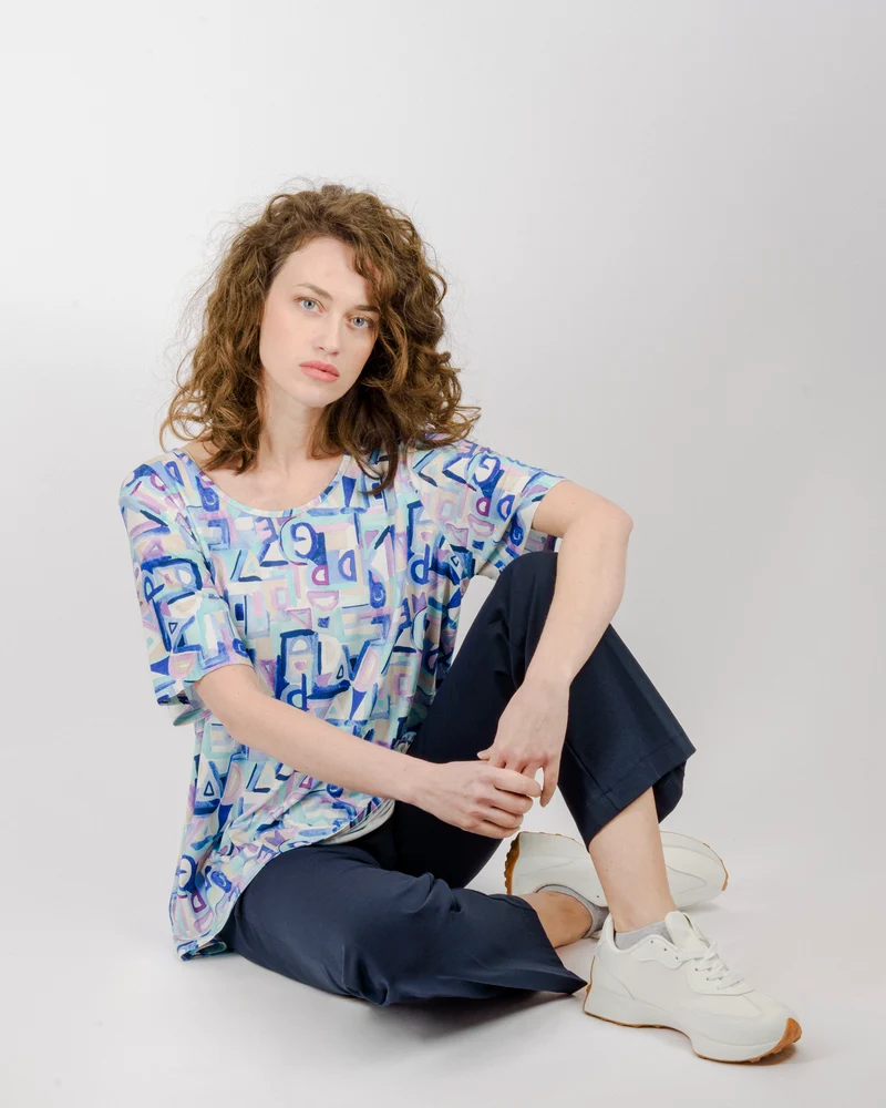 Maglia in viscosa fantasia over 620/02