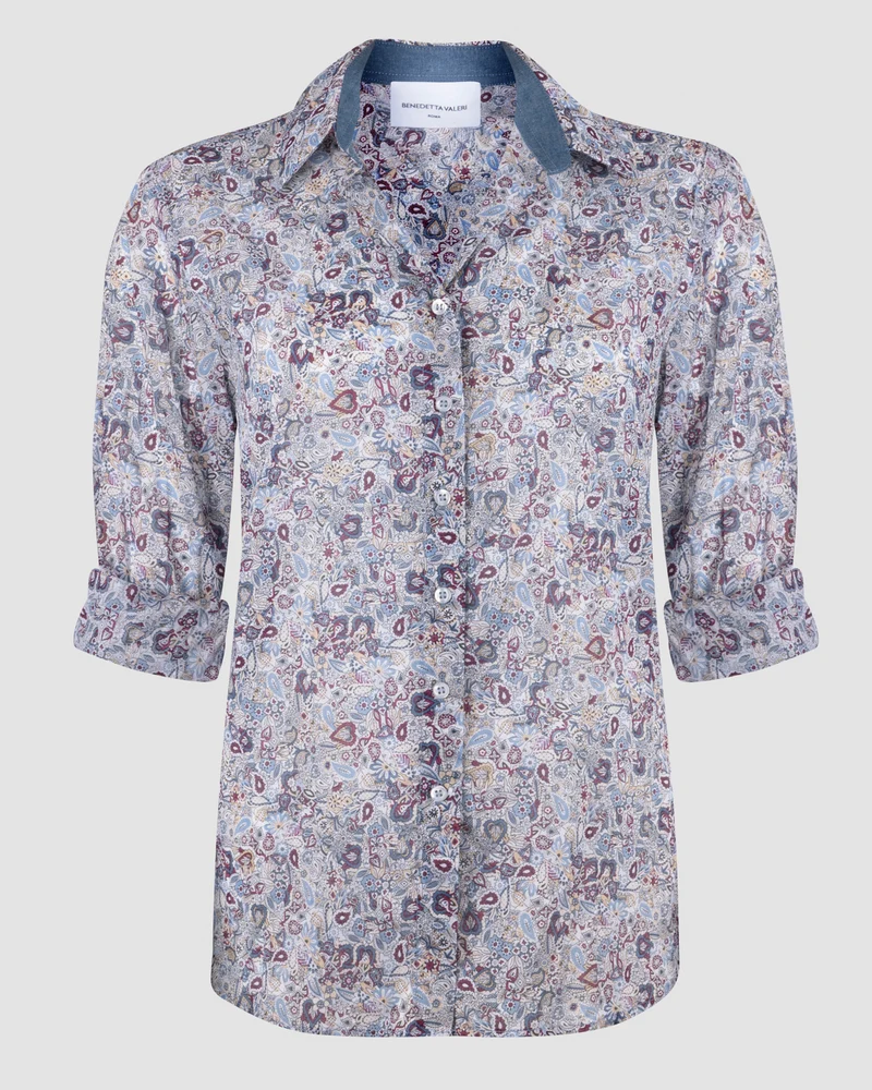 Camicia in cotone fantasia cashmere 25-133