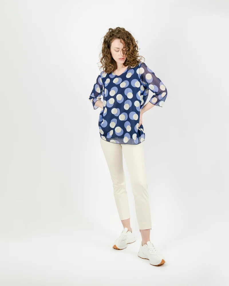 Maglia in tulle manica over 3/4 SIL525