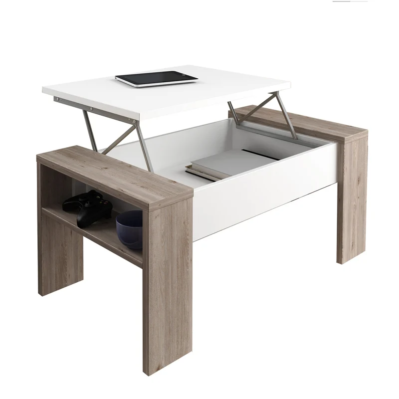 Tavolino basso con contenitore design moderno cm 98x50x42 - vari colori