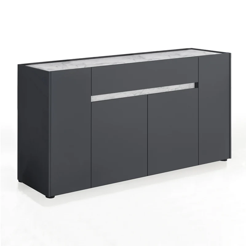 Madia design con cassetto e ante in melaminico bicolore cm 172x39x85h - vari colori