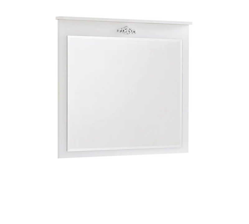 Specchio Per Bambini Elegante Romantica 90,2x79,4 Cm Con Motivo Bianco per Stanza Fiabesca