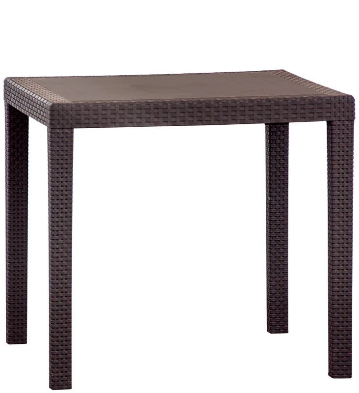 Tavolo da esterno quadrato da bar in polipropilene effetto rattan cm 78x78x75h - vari colori