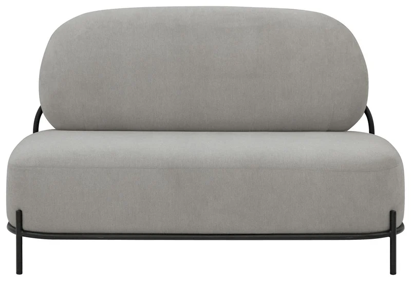 Divano design biposto imbottito rivestito in tessuto struttura in metallo cm 123x50x77h - vari colori