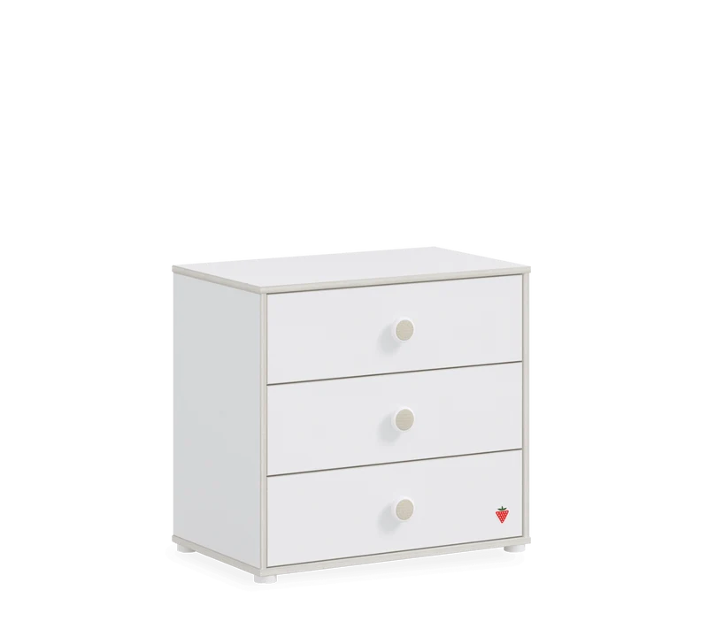 Cassettiera Montessori Bianca 3 Cassetti Con Scomparti E Guide A Rotelle 72x67x43.5 cm