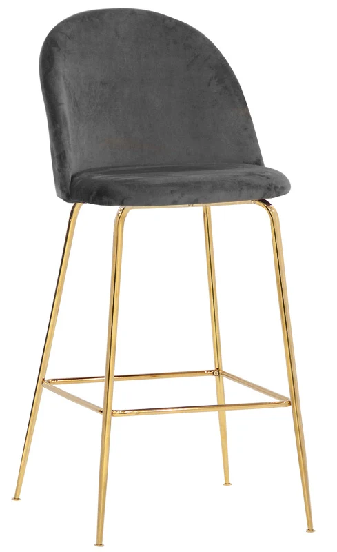 Set da 2 Sgabello fisso moderno in metallo dorato e tessuto cm 44x42x108h - vari colori