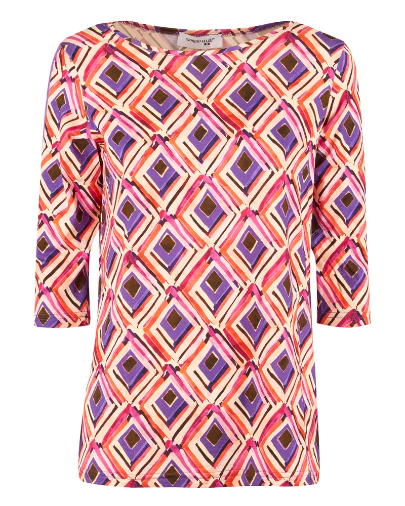 Maglia viscosa fantasia manica 3/4 156