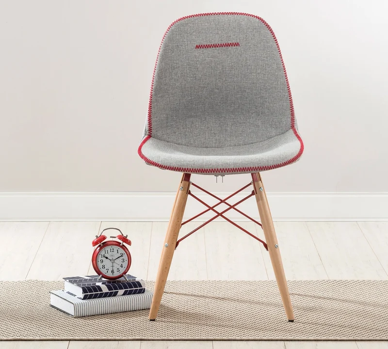 Sedia Con Gambe In Legno Rinforzate Grigia