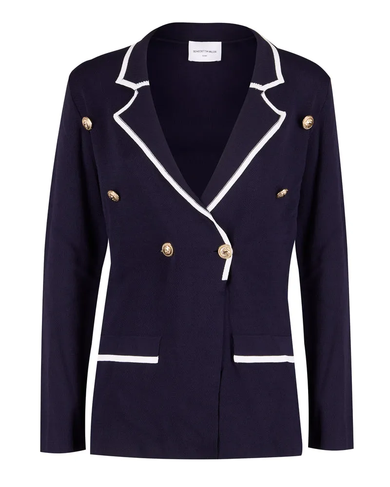 Giacca in maglia con revers 1089