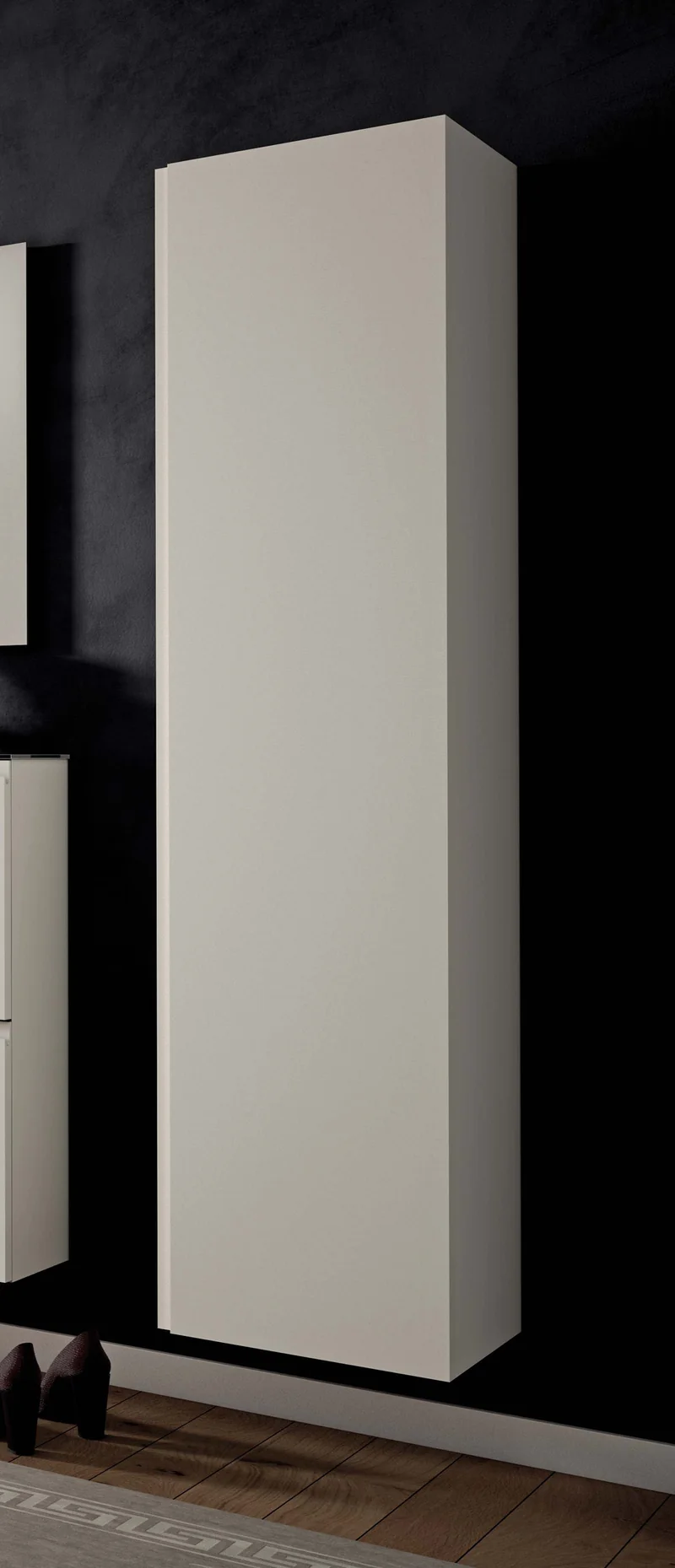 Armadio 1 anta moderno sospeso con ripiani interni in legno cm 40x33x165h - vari colori