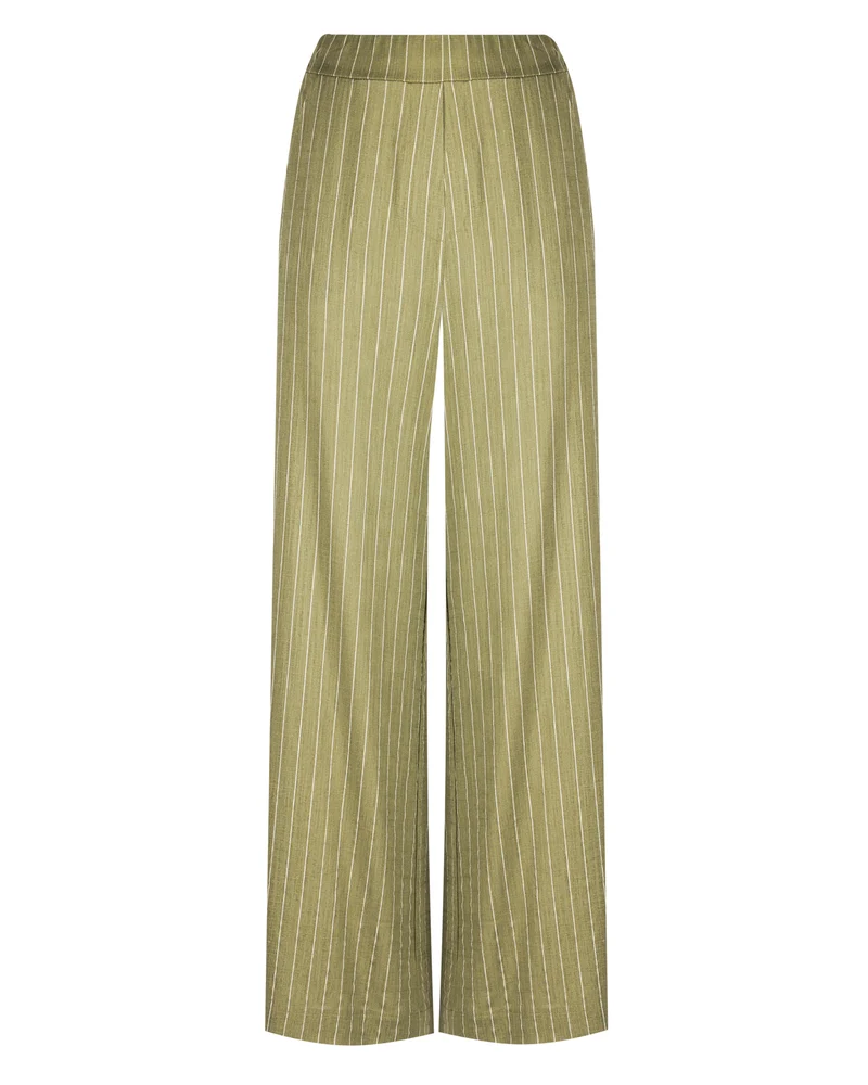 Pantalone palazzo gessato lino E152/1 GESS