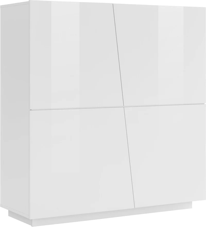 Giudetta - Madia buffet in legno design moderno 4 ante cm 120x43x126h - vari colori