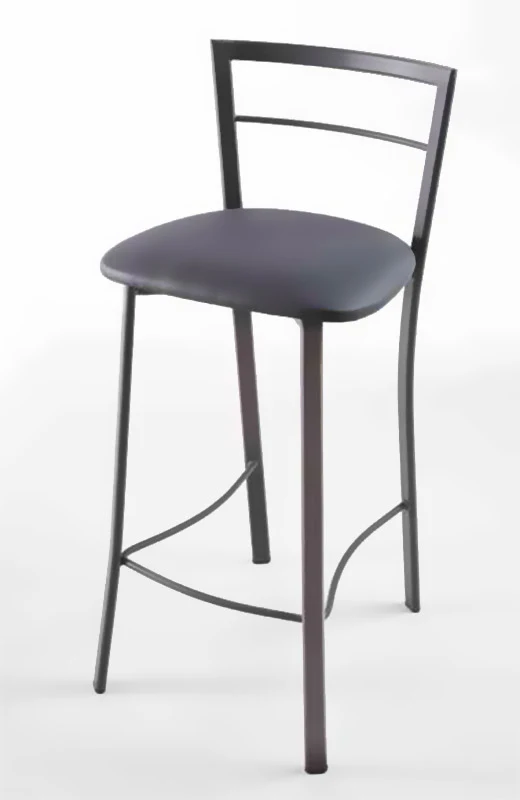 Set da 2 Sgabello alto moderno in metallo seduta in ecopelle cm 40x42x87h - vari colori
