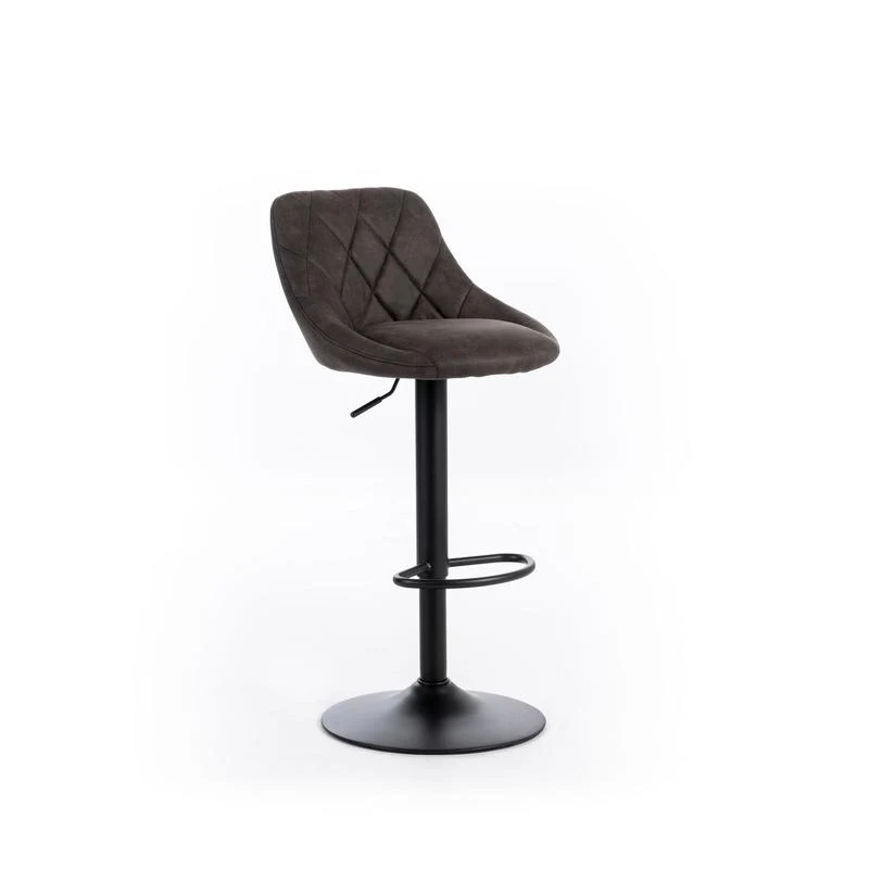 Set da 2 Sgabello alto regolabile in metallo nero e tessuto cm 45x50x84/100h - vari colori