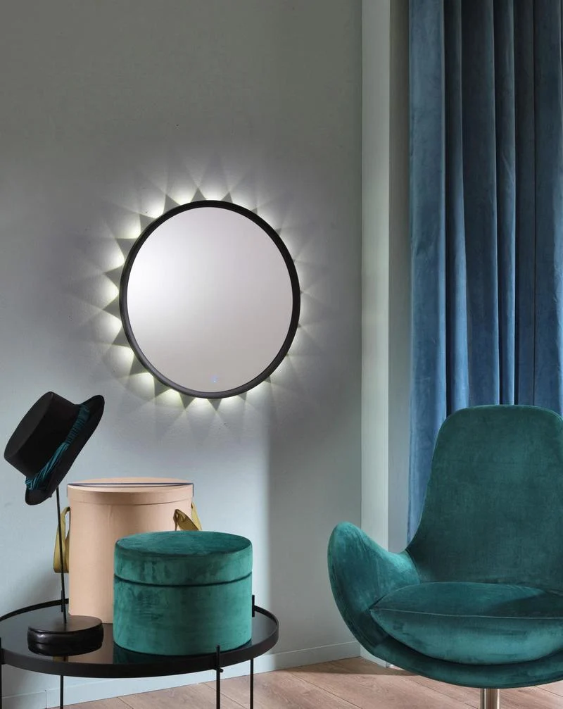 Specchio rotondo da ingresso moderno con luci a led cm Ø 60x5h