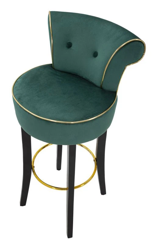 Sgabello alto in legno colore nero seduta in tessuto cm 46x48xx96h - vari colori