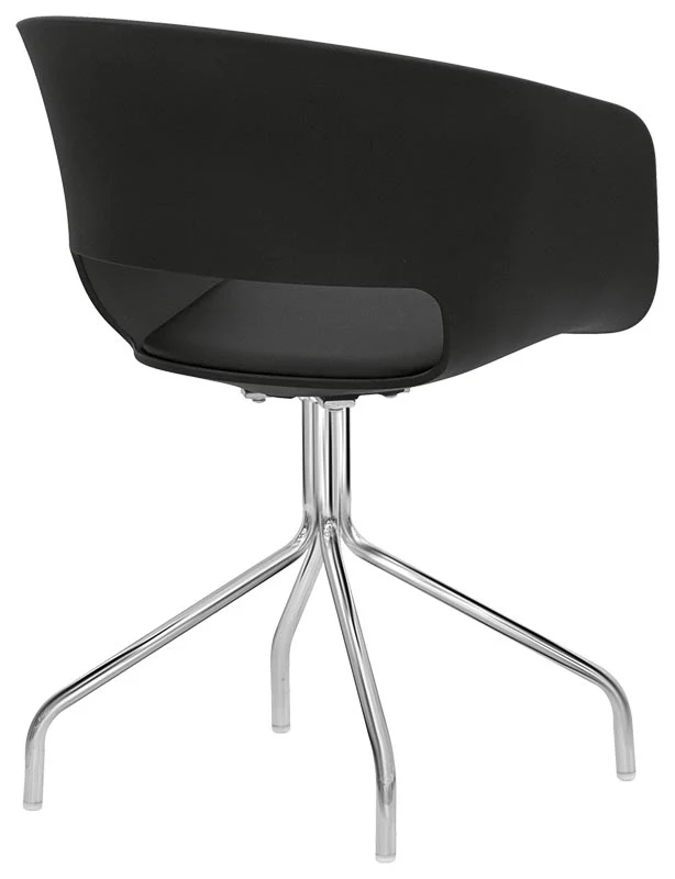 Set da 2 Poltroncina da ufficio in metallo cromato e polipropilene cm 42x42x76h - vari colori