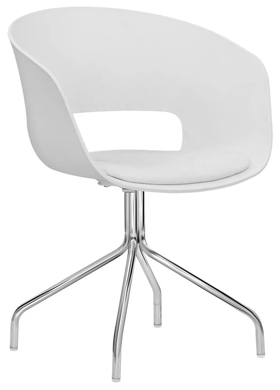 Set da 2 Poltroncina da ufficio in metallo cromato e polipropilene cm 42x42x76h - vari colori