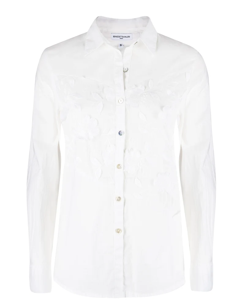 Camicia in cotone ricamo fiore 242355