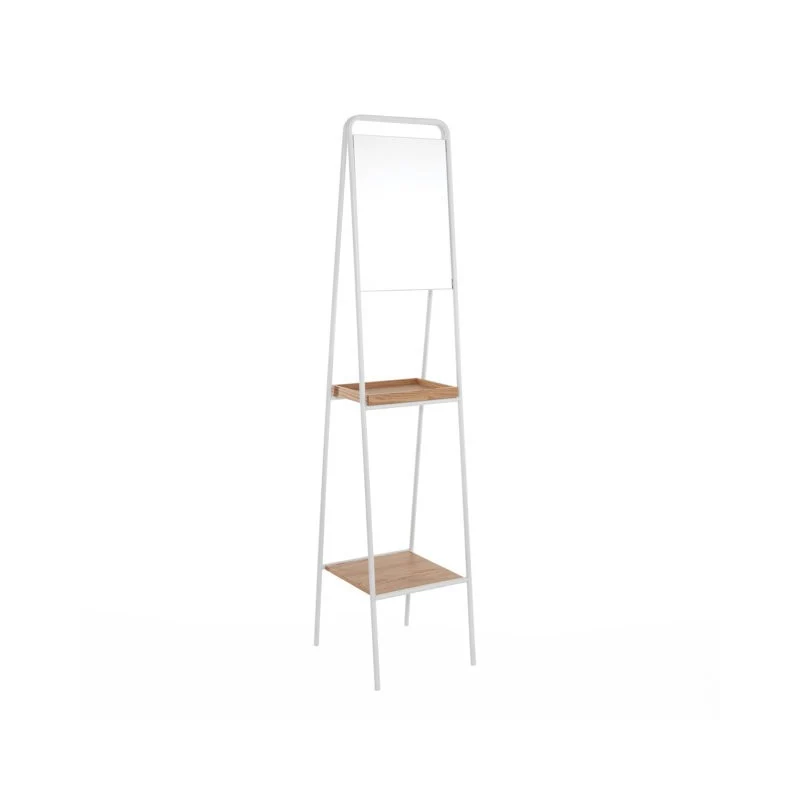 Libreria scaffale con specchiera struttura in metallo e ripiani in legno cm 35x40x165h