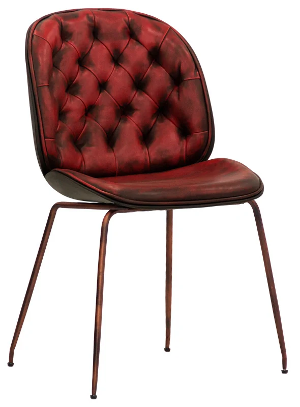 Set da 2 Sedia stile vintage struttura in metallo cm 44x39x86h - vari colori