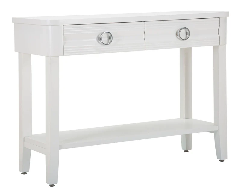Consolle da ingresso moderna 2 cassetti e ripiano colore bianco cm 110x40x82h