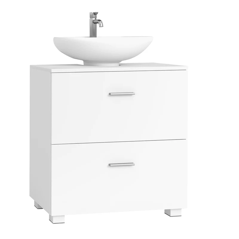 Mobile sottolavabo con due cassetti per bagno