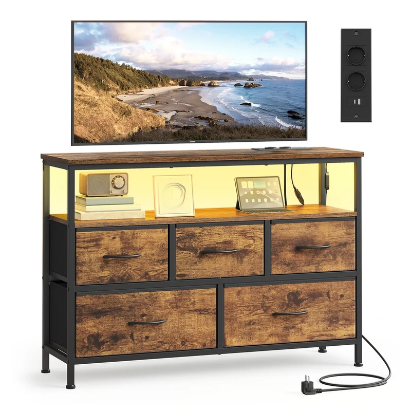 BELLAH Collezione - Cassettiera industriale con LED regolabile e prese integrate