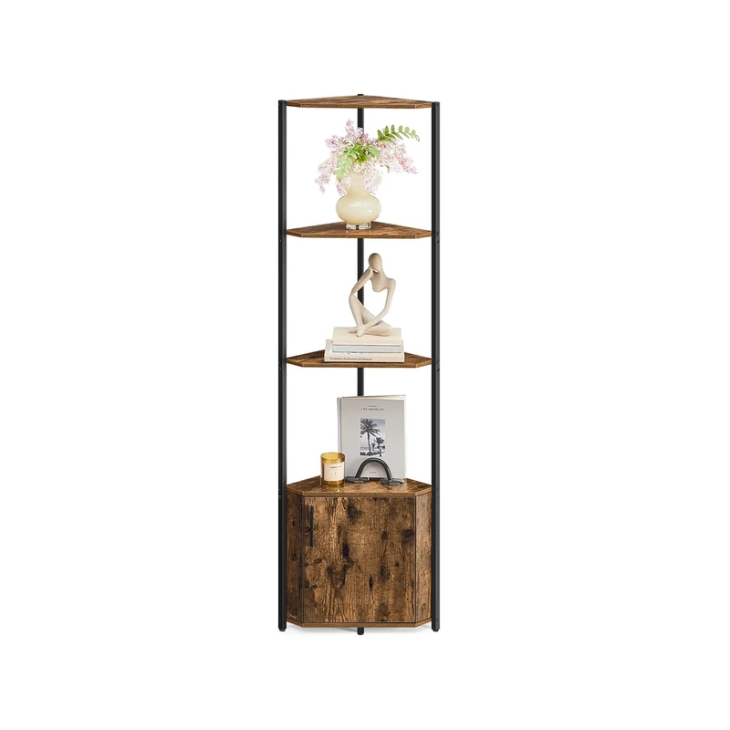 Scaffale angolare con ripiani