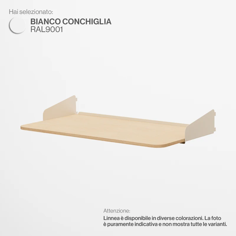 Linnea - Scrivania Sospesa - Larghezza 90 cm - Bianco Conchiglia