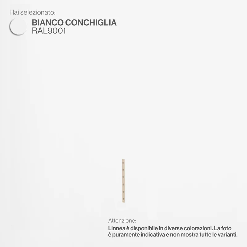 Linnea - Elemento Montante Cremagliera - Lunghezza 48 cm - Bianco Conchiglia