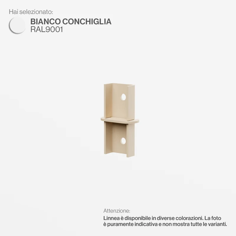 Linnea - Accessorio Raccordo Montanti cremagliera - Bianco Conchiglia