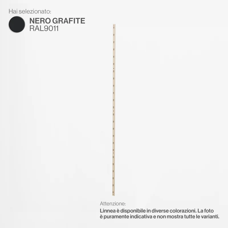 Linnea - Elemento Montante Cremagliera - Lunghezza 192 cm - Nero Grafite