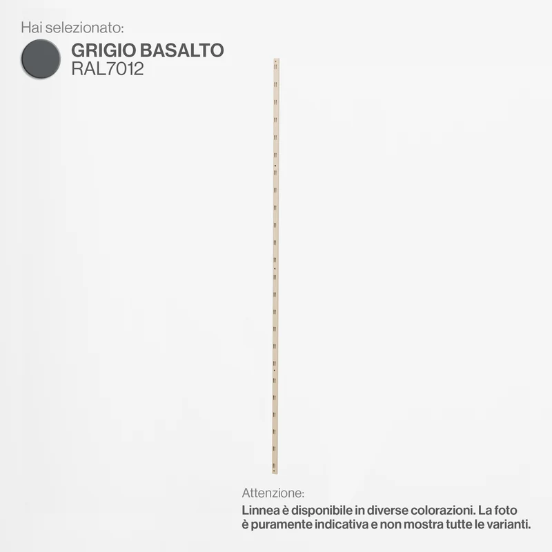 Linnea - Elemento Montante Cremagliera - Lunghezza 192 cm - Grigio Basalto