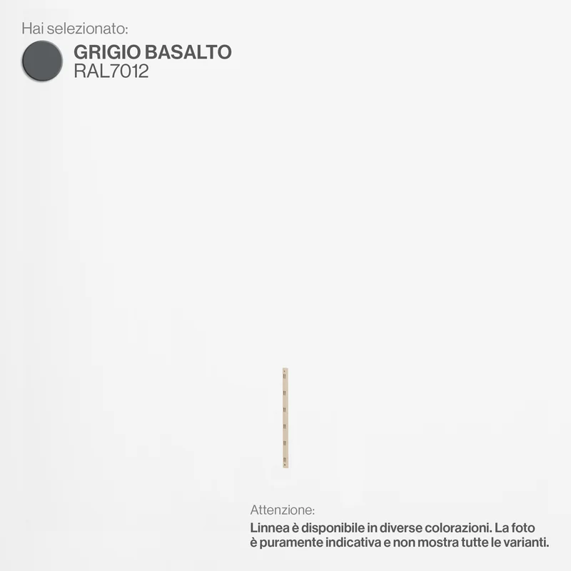 Linnea - Elemento Montante Cremagliera - Lunghezza 48 cm - Grigio Basalto