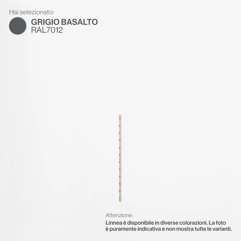 Linnea - Elemento Montante Cremagliera - Lunghezza 96 cm - Grigio Basalto
