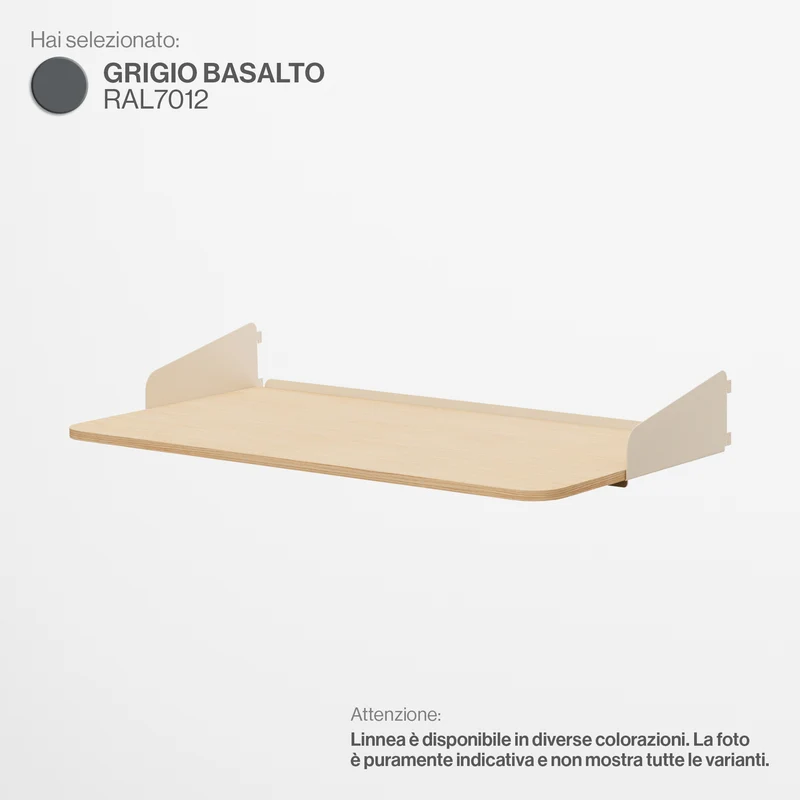 Linnea - Scrivania Sospesa - Larghezza 90 cm - Grigio Basalto
