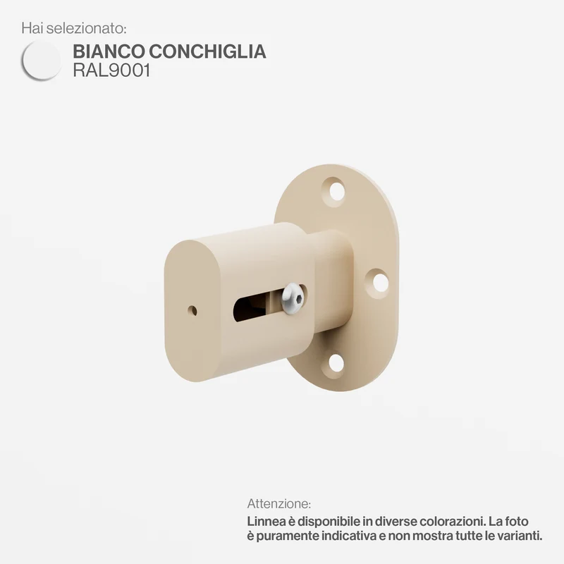 Linnea - Staffe di Fissaggio Distanziato da Parete - Bianco Conchiglia